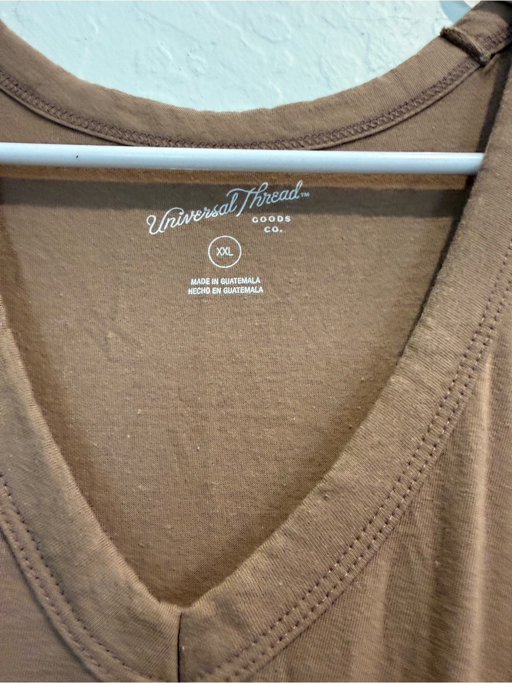 Universal Thread Brown V-Neck Short Sleeve Tee - Picture 2 of 3